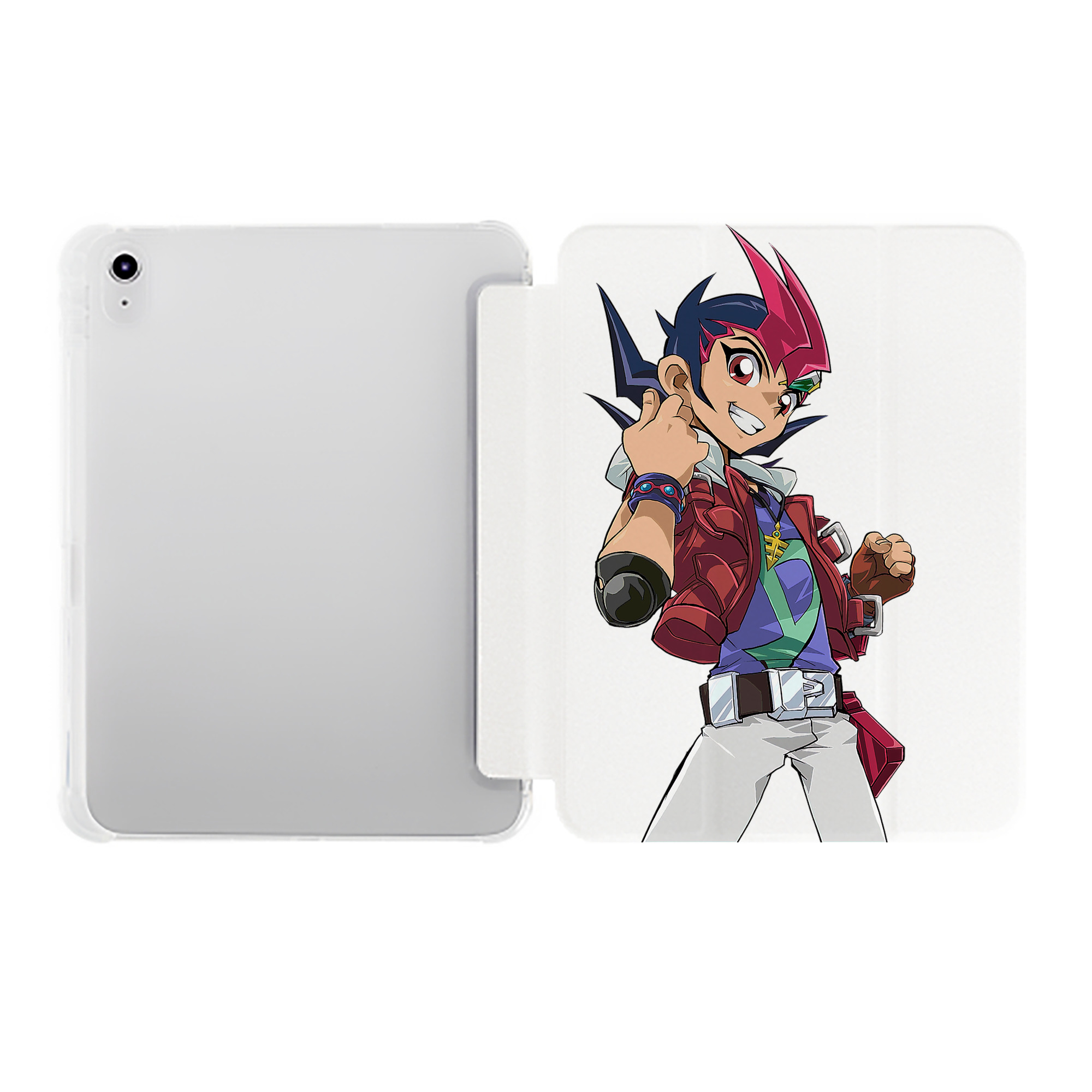 （画像用） 遊☆戯☆王 Yu-Gi-Oh! IPad ケース ペン収納付き 三つ折りスタンド PUレザー×シリコン 対応機種9.5/10.5/10.9インチ